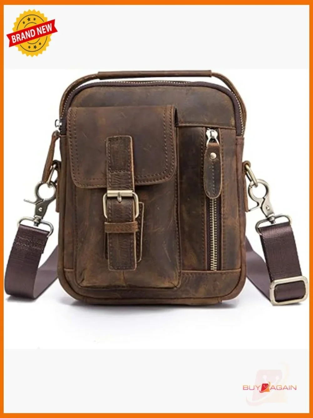 Genuine Leather Messenger Bag for Tablet Laptop